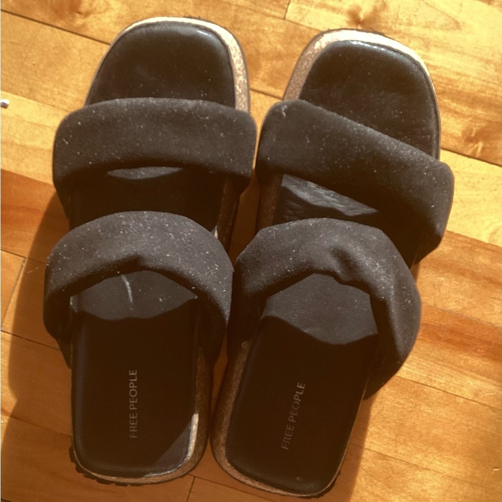 Free People Black Slide Sandals